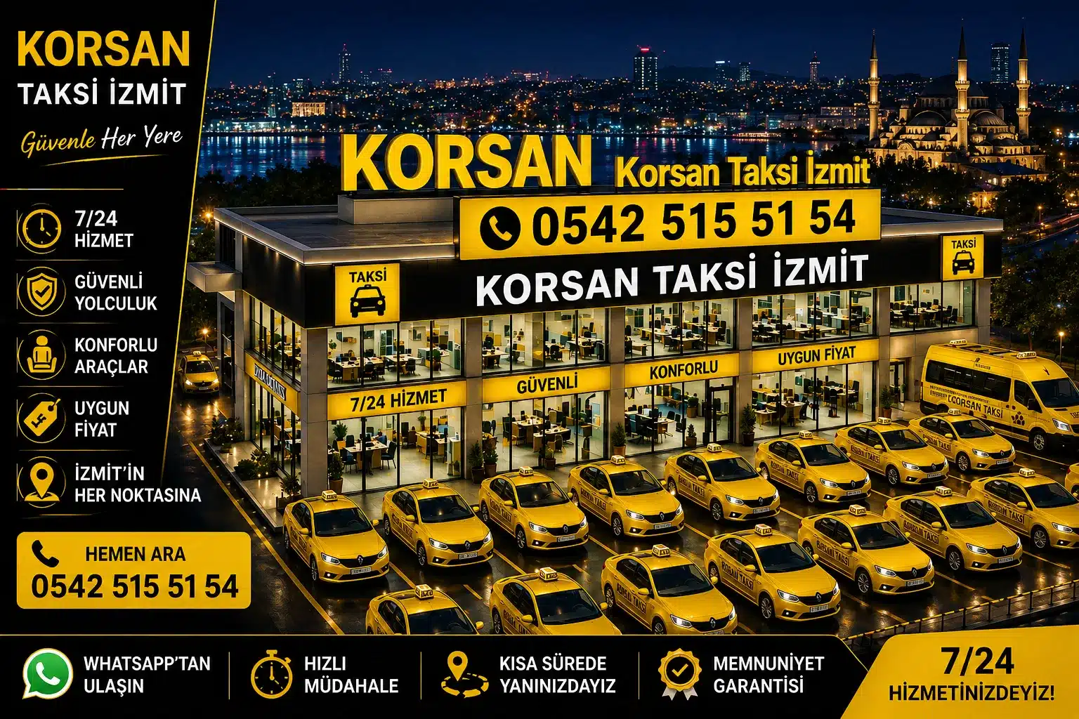 İzmit Korsan Taksi 3 İzmit Korsan Taksi İhtiyaçlarınız için İzmit'tte 7/24 Hizmetinizdeyiz.
